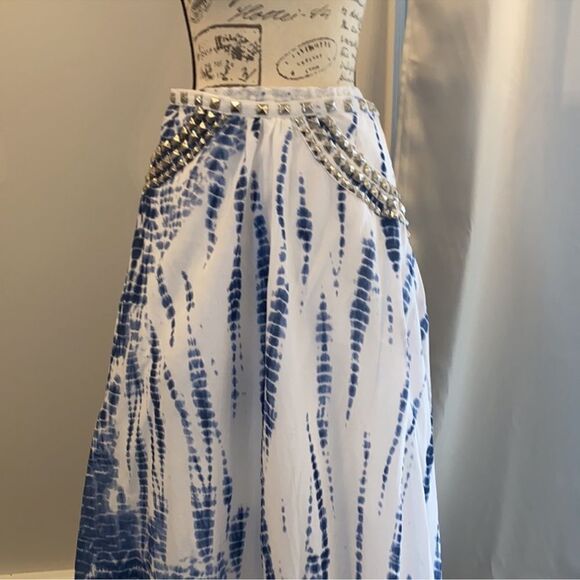Boston Proper Embellished Tie dye skirt Size M C27 - Picture 2 of 12